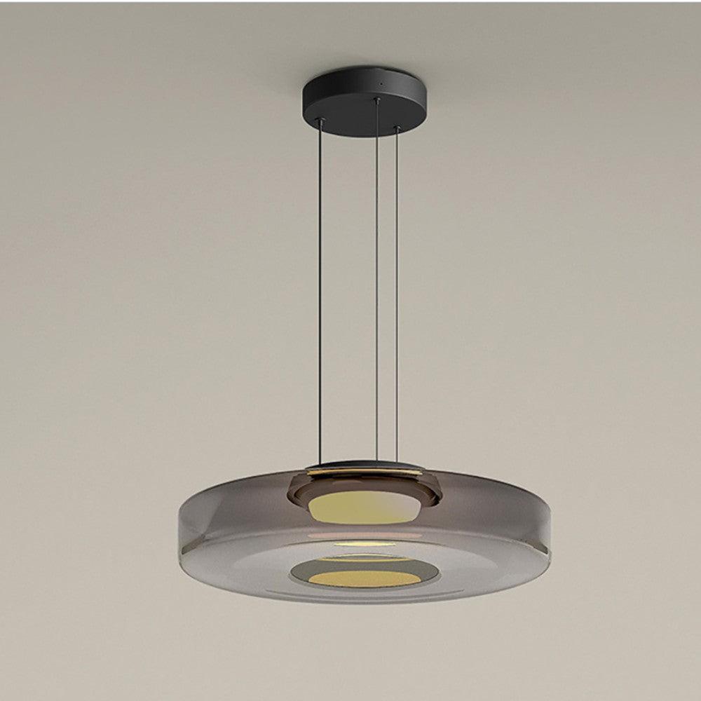 Minimalist Pendant Light Glass Adjustable Height Black 0