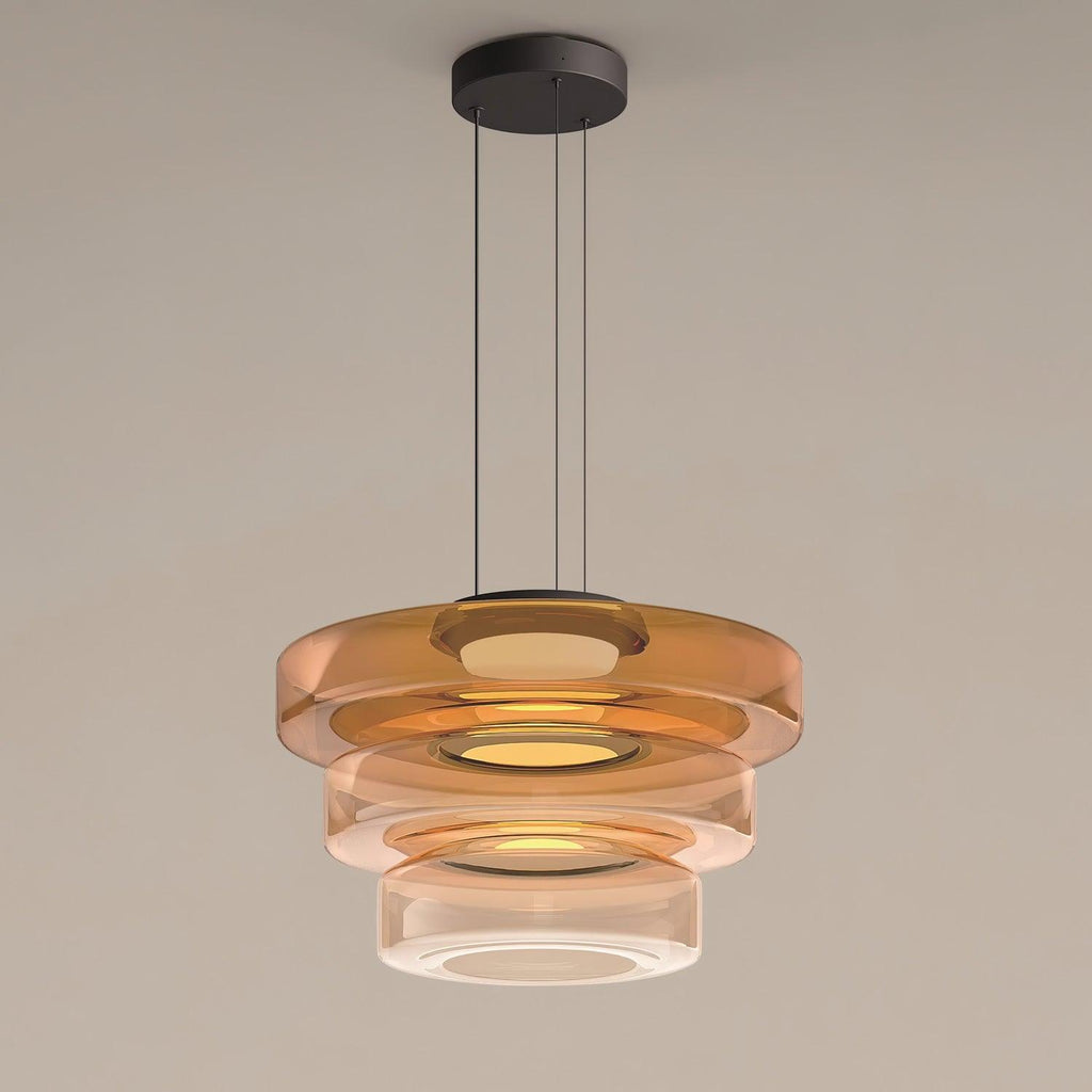 Minimalist Pendant Light Glass Adjustable Height Black 12