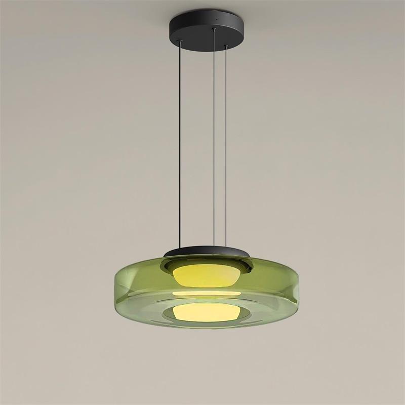 Minimalist Pendant Light Glass Adjustable Height Black 14