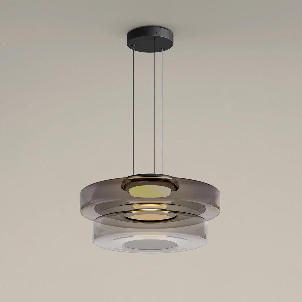 Minimalist Pendant Light Glass Adjustable Height Black 15