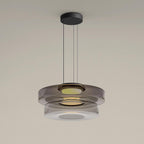 Minimalist Pendant Light Glass Adjustable Height Black 15