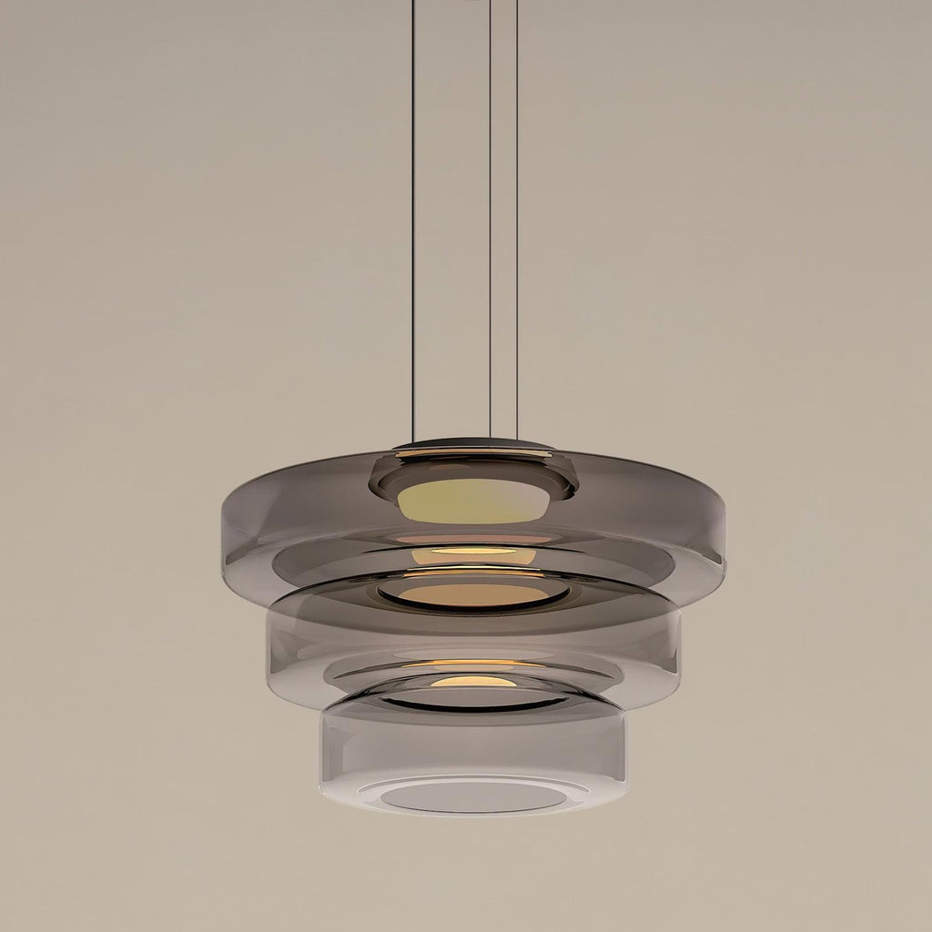 Minimalist Pendant Light Glass Adjustable Height Black 17