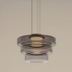 Minimalist Pendant Light Glass Adjustable Height Black 17