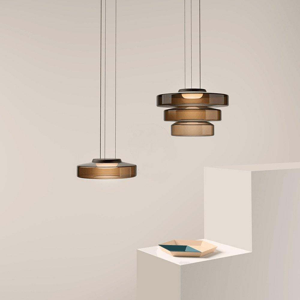 Minimalist Pendant Light Glass Adjustable Height Black 2
