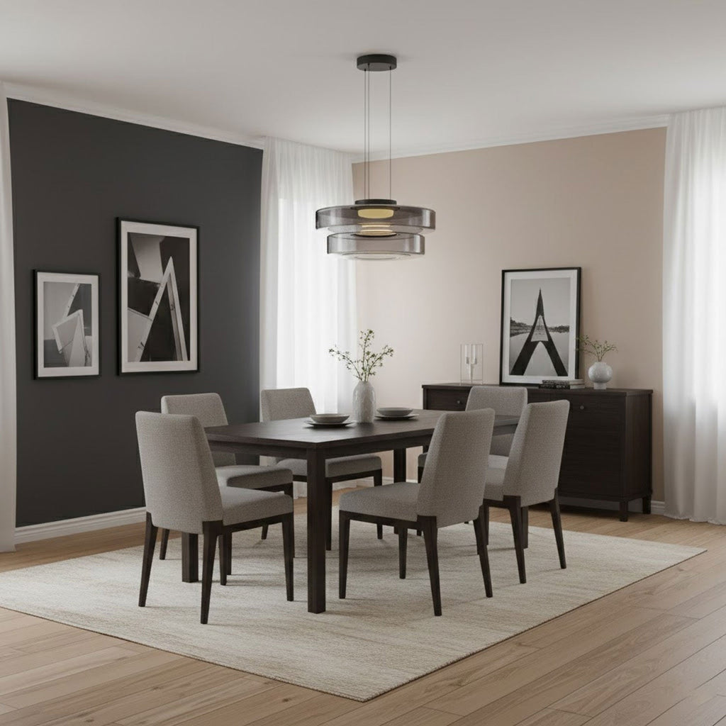 Minimalist Pendant Light Glass Adjustable Height Black 3