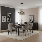 Minimalist Pendant Light Glass Adjustable Height Black 3