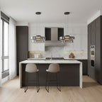 Minimalist Pendant Light Glass Adjustable Height Black 4