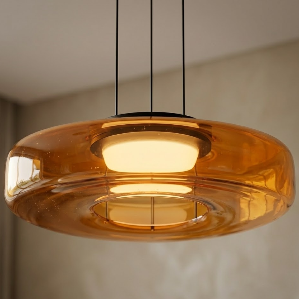 Minimalist Pendant Light Glass Adjustable Height Black 81