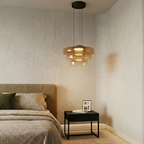 Minimalist Pendant Light Glass Adjustable Height Black 87