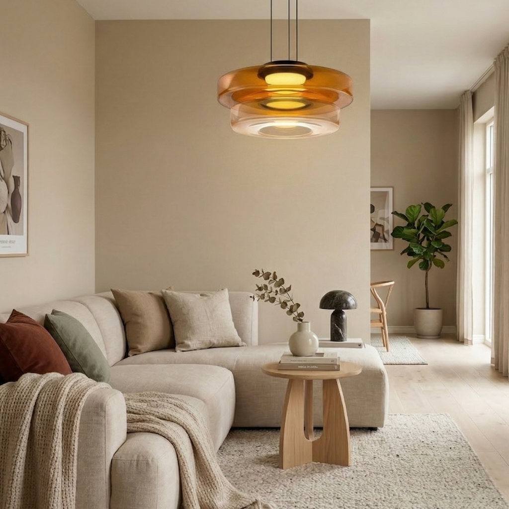 Minimalist Pendant Light Glass Adjustable Height Black 88