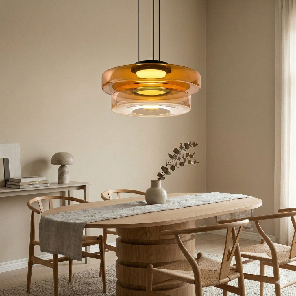 Minimalist Pendant Light Glass Adjustable Height Black 89