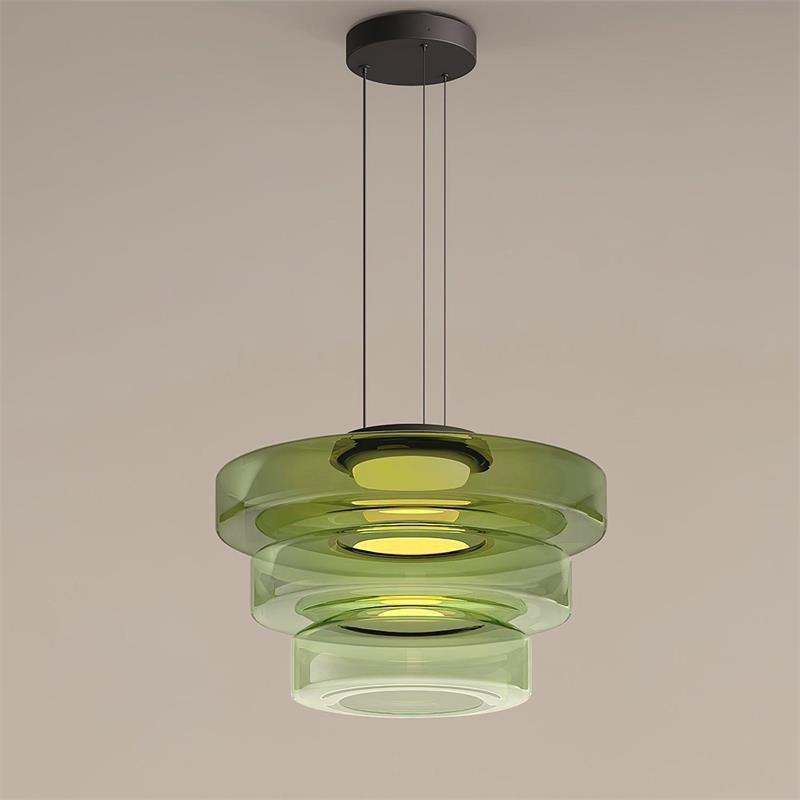 Minimalist Pendant Light Glass Adjustable Height Black 9