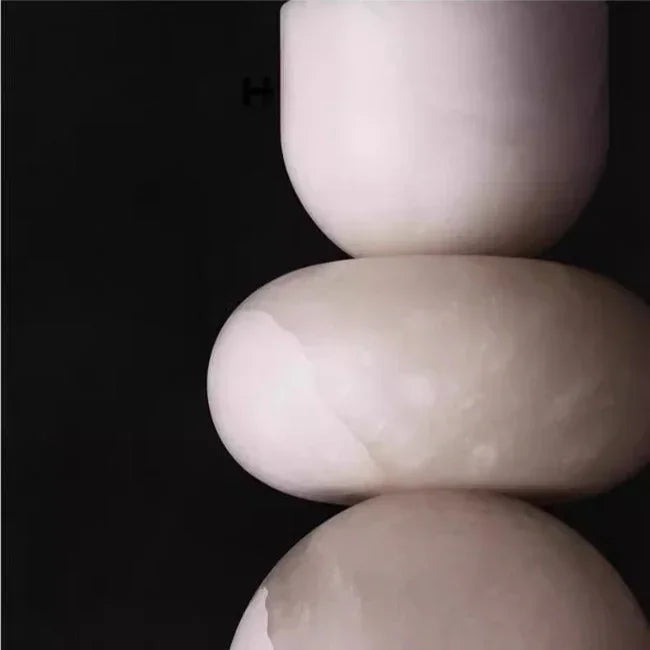 Minimalist Pendant Light Natural Marble Warm LED 4