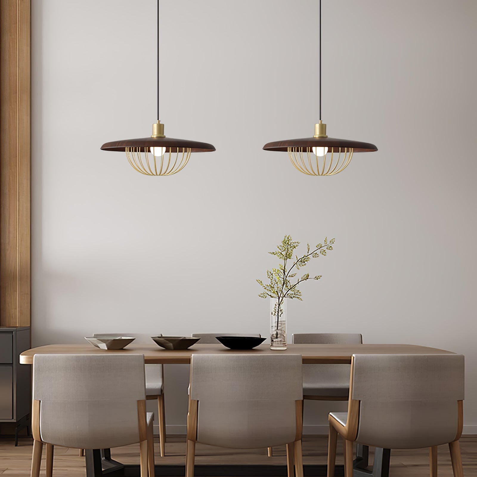 Minimalist Pendant Light Solid Wood Elegant Design 2