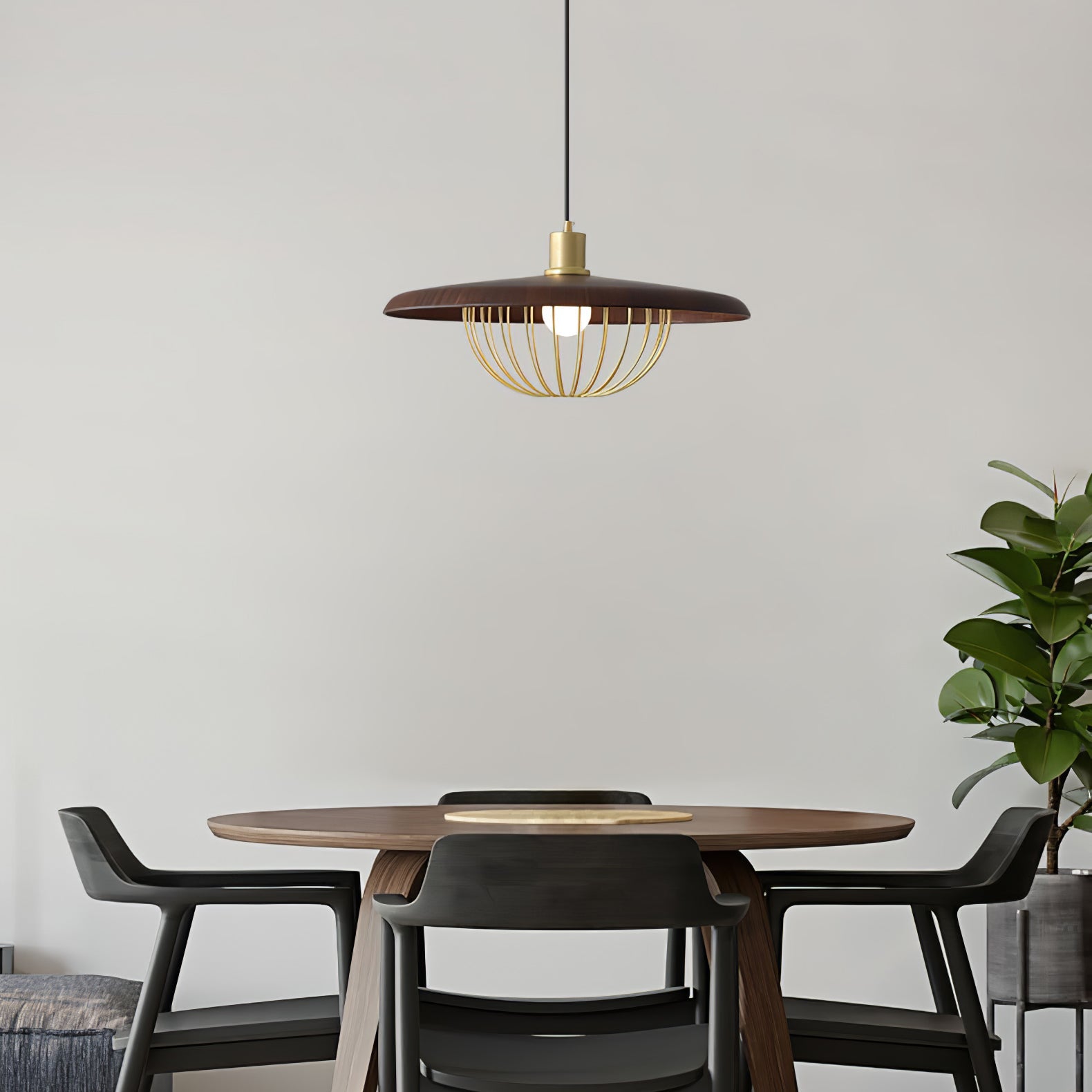Minimalist Pendant Light Solid Wood Elegant Design 3