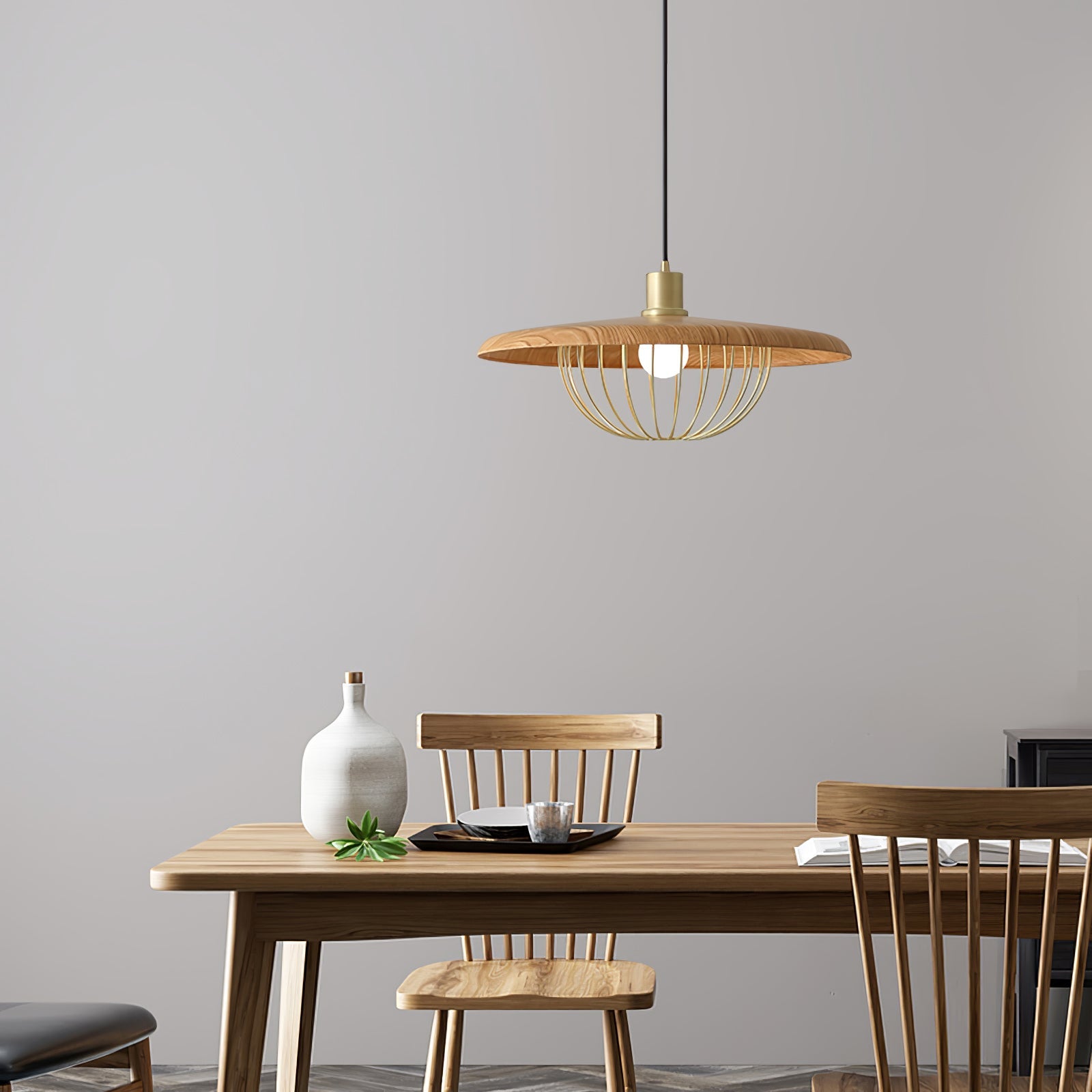Minimalist Pendant Light Solid Wood Elegant Design 6