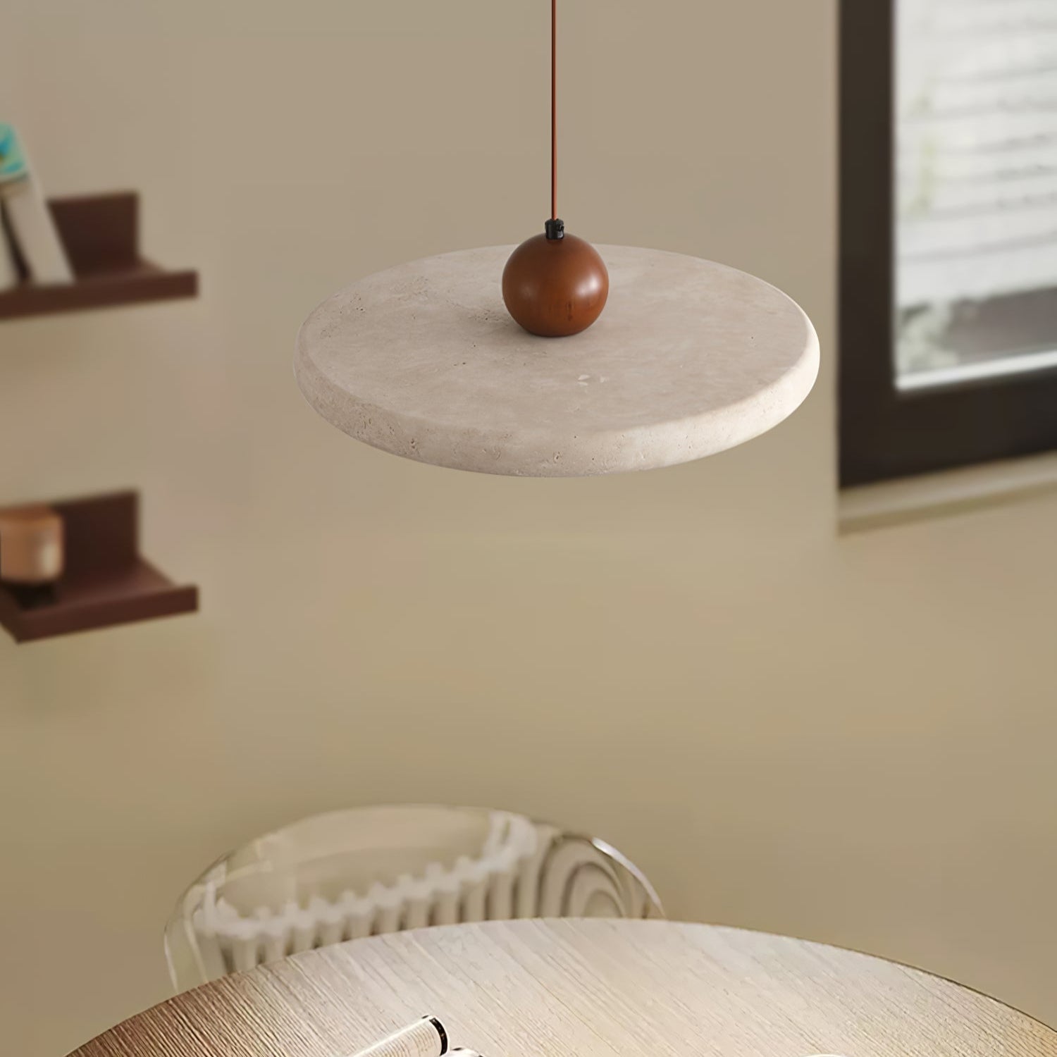 Minimalist Pendant Light Travertine Stone Modern 1