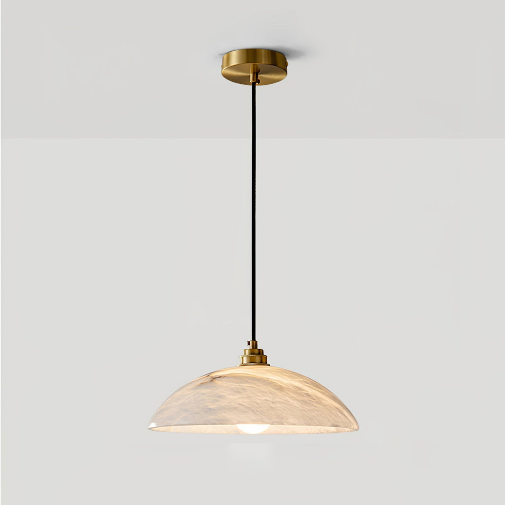 Minimalist Pendant Light White Alabaster Adjustable Height 0
