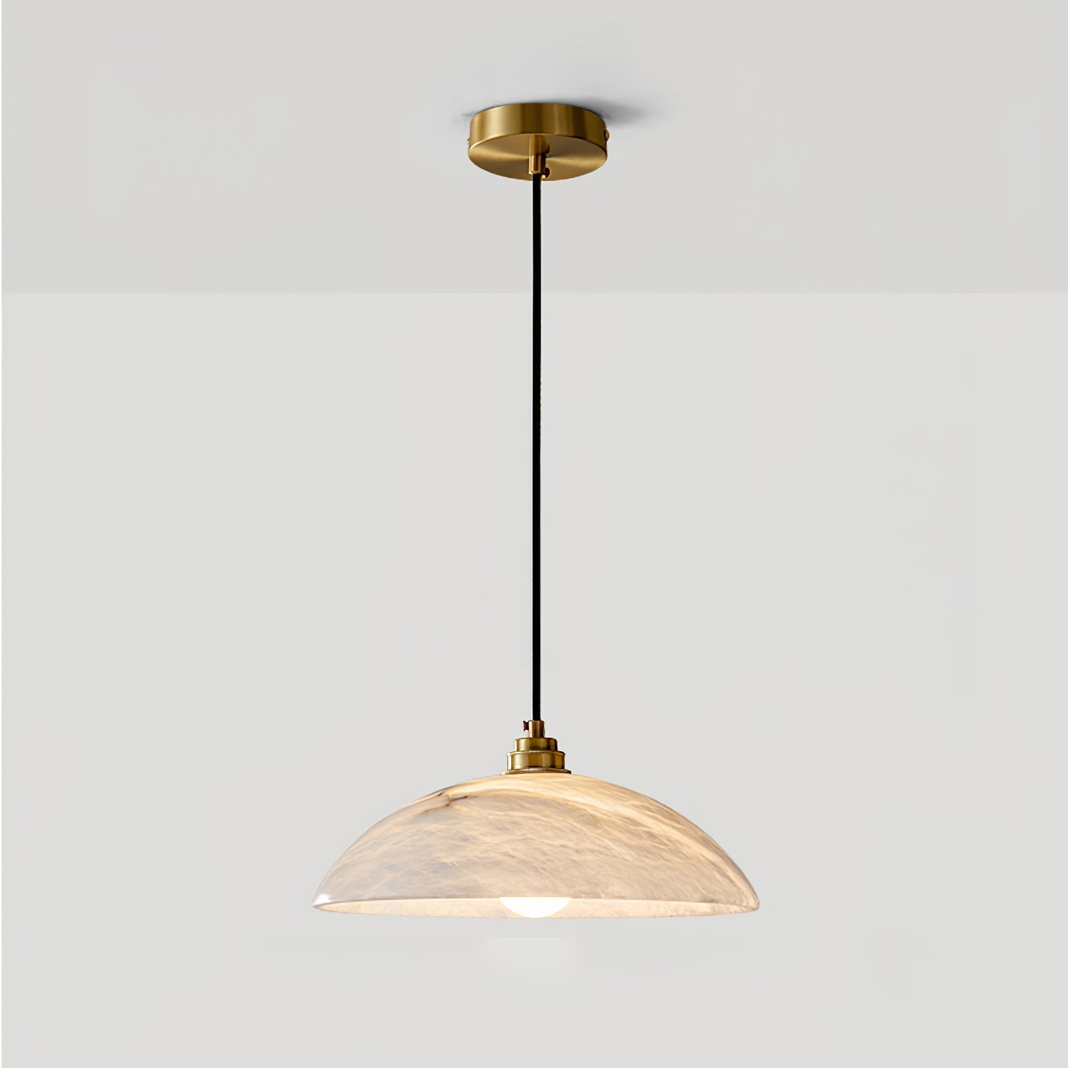Minimalist Pendant Light White Alabaster Adjustable Height 0