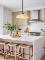 Minimalist Pendant Light White Alabaster Adjustable Height 5