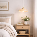 Minimalist Pendant Light White Alabaster Adjustable Height 7