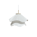 Minimalist Pendant Light White Fabric Adjustable Height 0