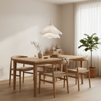 Minimalist Pendant Light White Fabric Adjustable Height 5