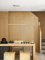 Minimalist Pendant Light Wood Adjustable Height Dimmable 5