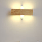 Minimalist Rotatable LED Wall Sconce Lamp – Wood and Acrylic Design for Hallway, Living Room, Bedroom 4