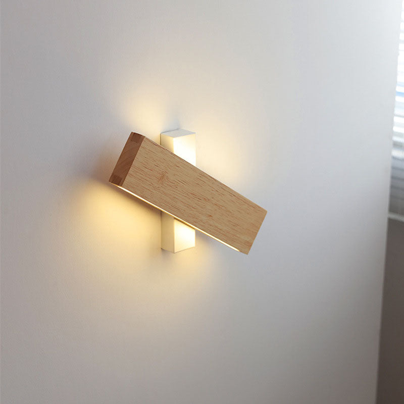 Minimalist Rotatable LED Wall Sconce Lamp – Wood and Acrylic Design for Hallway, Living Room, Bedroom 6