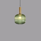 Minimalist Striped Glass Pendant Light – Modern Kitchen Hanging Lights in Amber, Smoke Gray, and Green 10