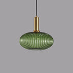 Minimalist Striped Glass Pendant Light – Modern Kitchen Hanging Lights in Amber, Smoke Gray, and Green 11