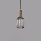 Minimalist Striped Glass Pendant Light – Modern Kitchen Hanging Lights in Amber, Smoke Gray, and Green 13