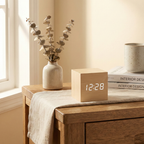 Minimalist Sunrise Alarm Clock With LED Display - Wood