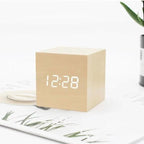 Minimalist Sunrise Alarm Clock With LED Display - Wood 4