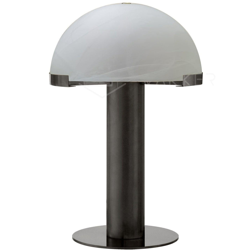 Minimalist Table Lamp Alabaster Stone Bronze Base 10