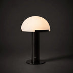 White Alabaster Stone Table Lamp Cylindrical Gold Metal Base Minimalist Living Room Bedroom Home Decor - Stack & Clear 13