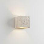 Minimalist Travertine Wall Sconce with Up-and-Down LED Lighting – Waterproof Outdoor and Bathroom Use 8
