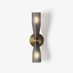 Minimalist Twin Glass LED Wall Sconce Brass Finish 1