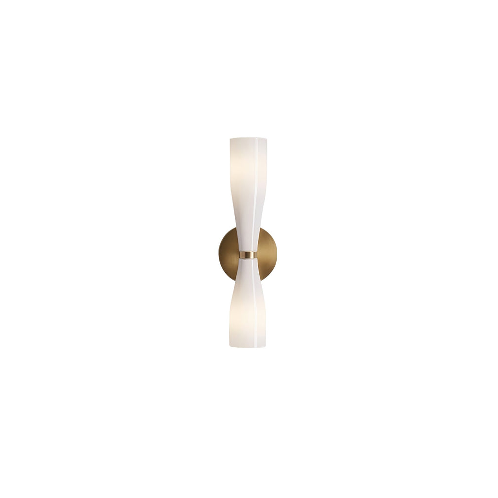 Minimalist Twin Glass LED Wall Sconce Brass Finish 10