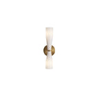 Minimalist Twin Glass LED Wall Sconce Brass Finish 10