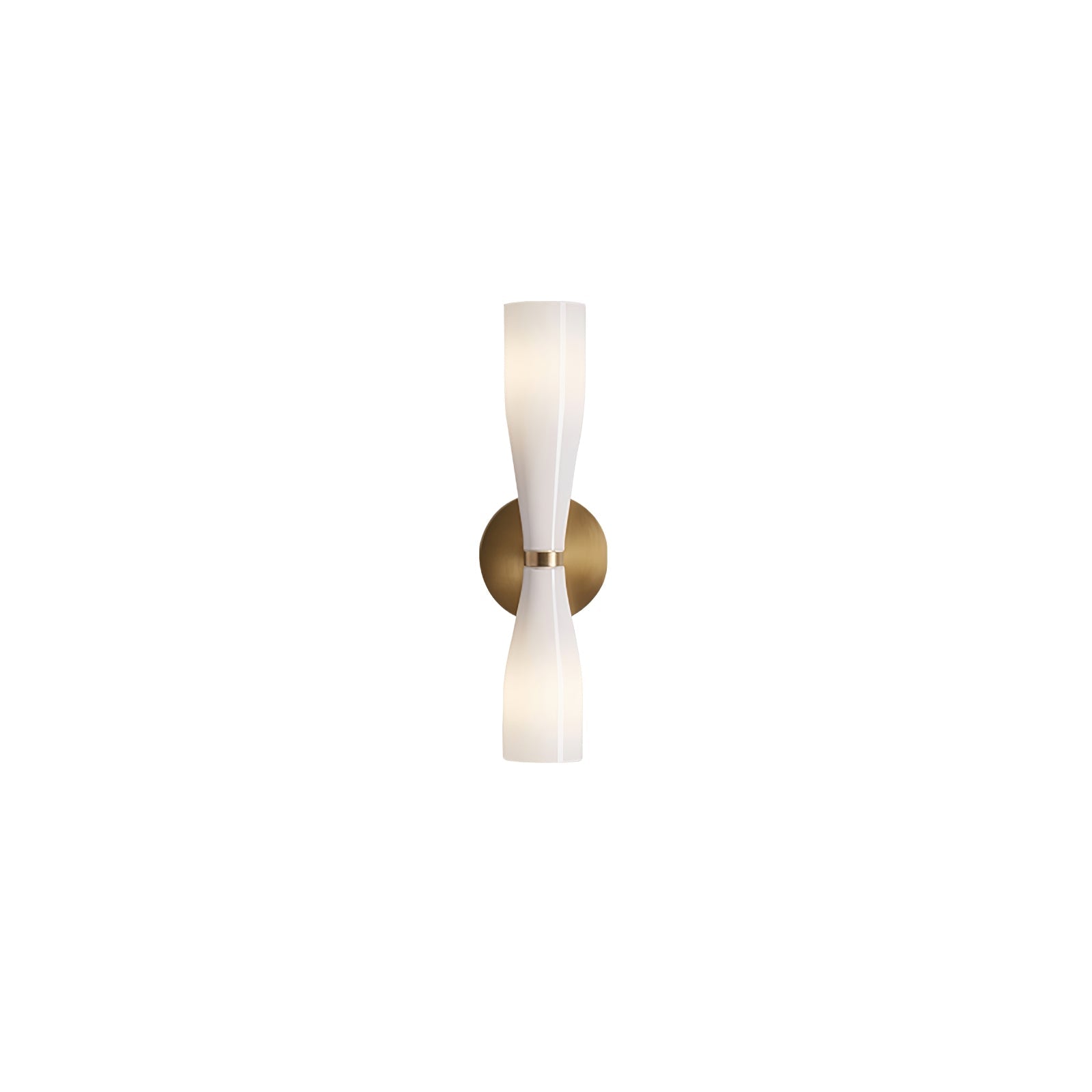 Minimalist Twin Glass LED Wall Sconce Brass Finish 10