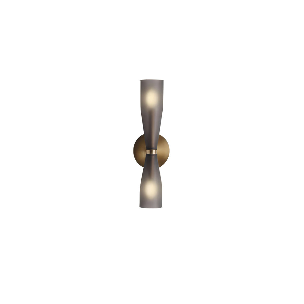 Minimalist Twin Glass LED Wall Sconce Brass Finish 11