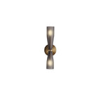 Minimalist Twin Glass LED Wall Sconce Brass Finish 11