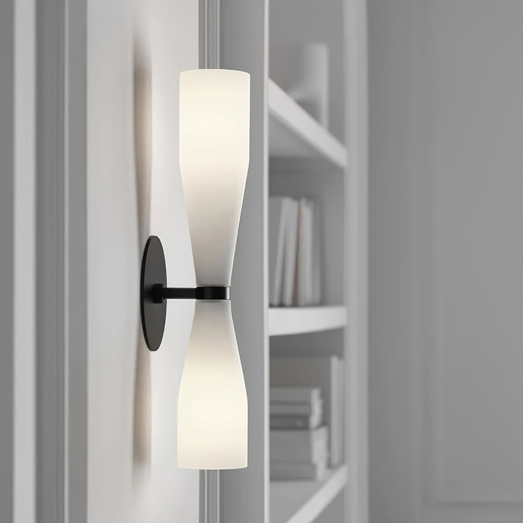 Minimalist Twin Glass LED Wall Sconce Brass Finish 3