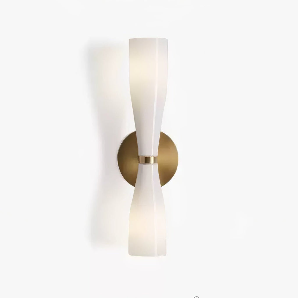 Minimalist Twin Glass LED Wall Sconce Brass Finish 4