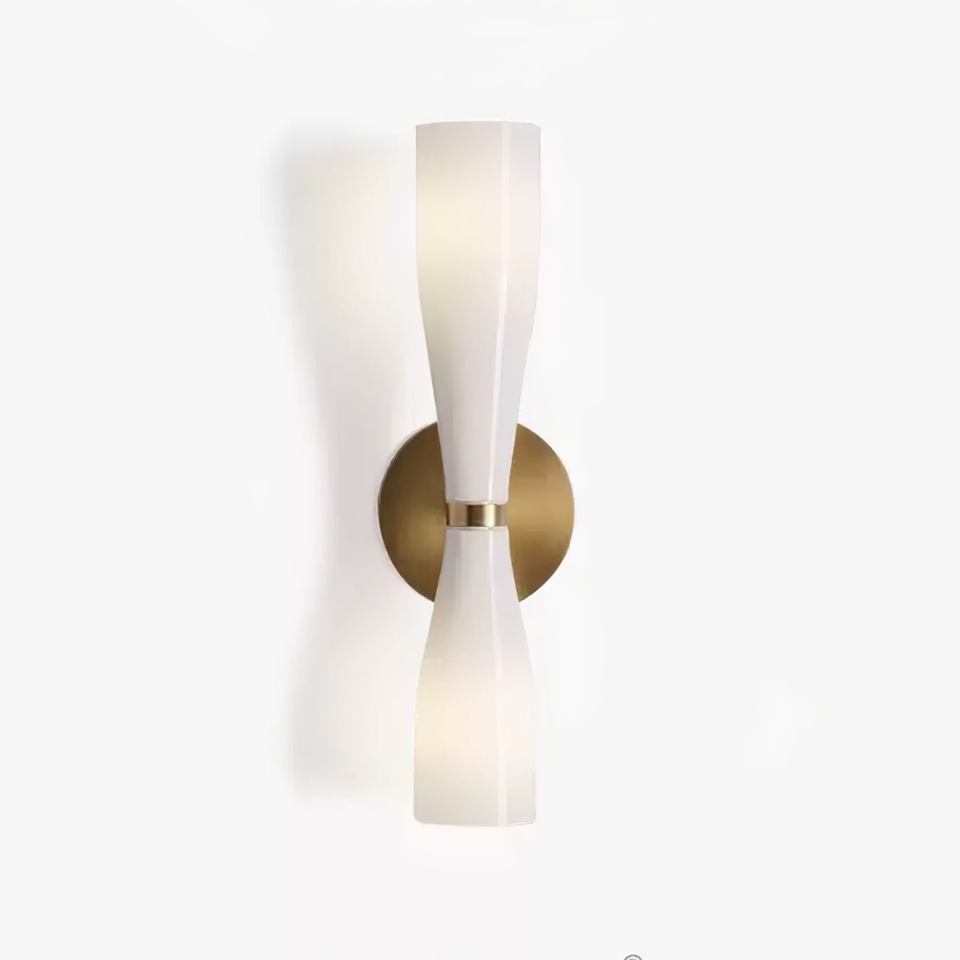 Minimalist Twin Glass LED Wall Sconce Brass Finish 4