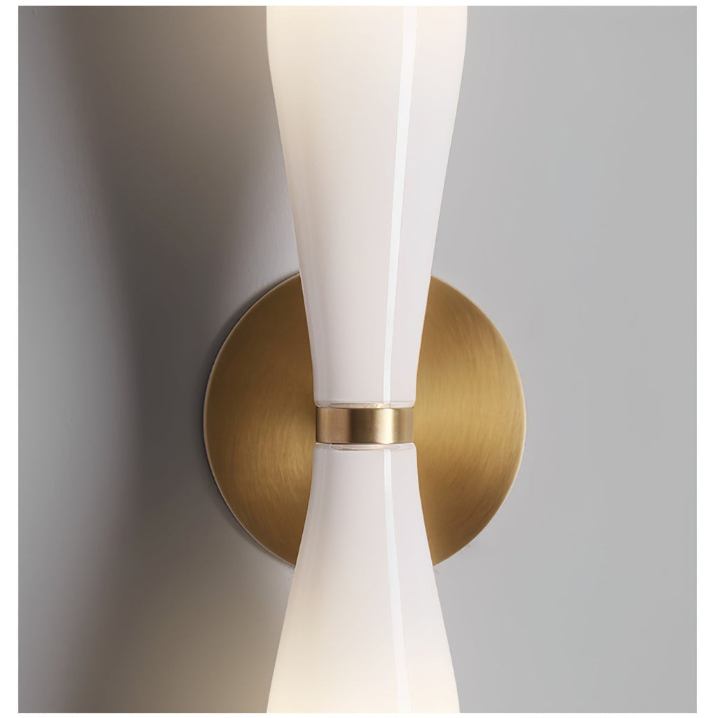 Minimalist Twin Glass LED Wall Sconce Brass Finish 5