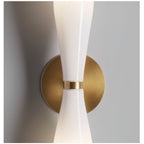 Minimalist Twin Glass LED Wall Sconce Brass Finish 5