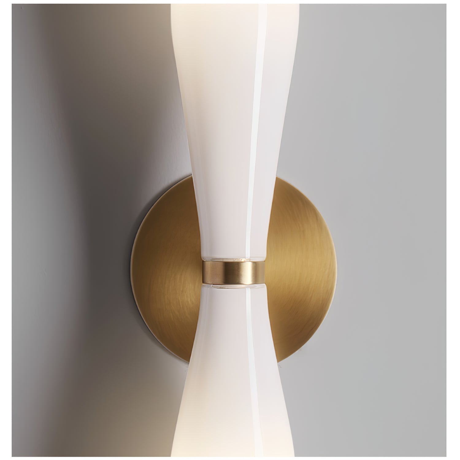 Minimalist Twin Glass LED Wall Sconce Brass Finish 5